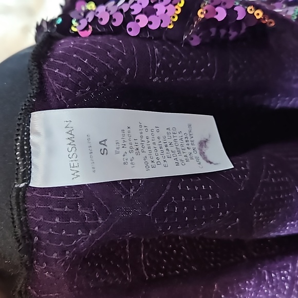 Weissman dance costume, 2 pc, small adult, purple, black, geometric design - Picture 10 of 13